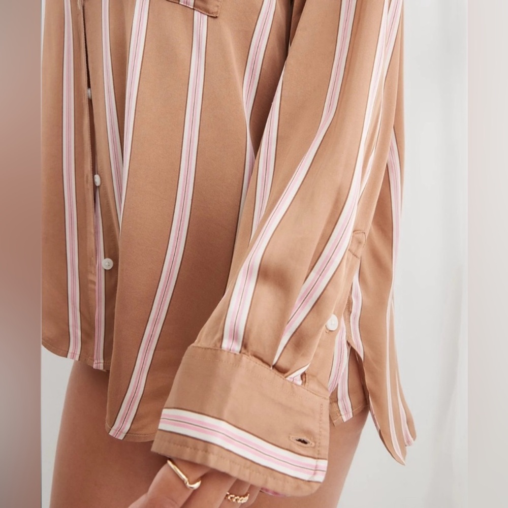Aerie Satin PJ-To-Party Shirt - Picture 3 of 12